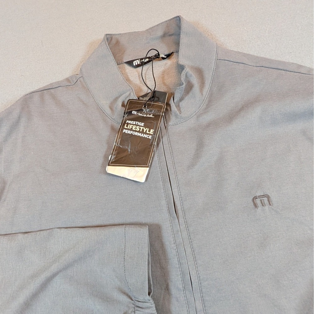 Travis Mathew Men's Lightweight Performance Jacket Full Zip Grey XL
